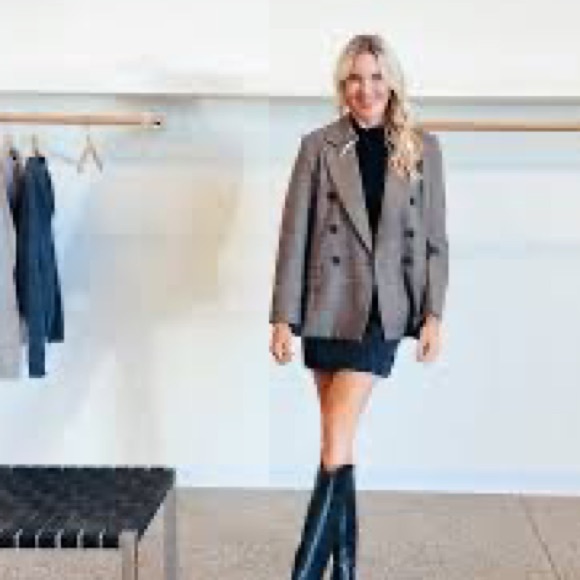 NWT By Together Blazer Oversized Plaid Double-Breasted Blazer Prince of Wales - Picture 12 of 12